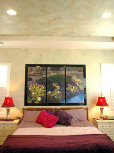 Artwork Centerpiece: "Precious Pond" Faux Painted Walls and Ceiling.