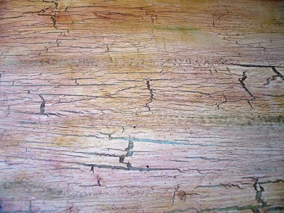 Close up of Crackled Finish on a Custom Cabinet.