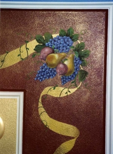 Faux with Painted Grape Ribbon.