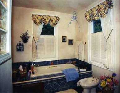 Faux Painted Walls, Custom Window Treatments.