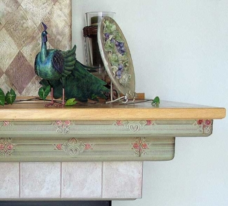 Closeup of Master Bedroom Fireplace Mantle.