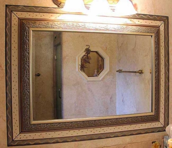 Custom, Hand-Painted Border around Mirror.
