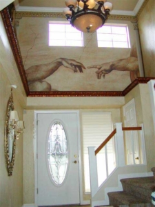 Wall Mural Over Doorway.