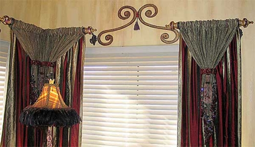 Hand-painted & Hand-beaded scrollwork.