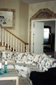 Faux Finished Walls, Muraled Brick Design around Doorways.