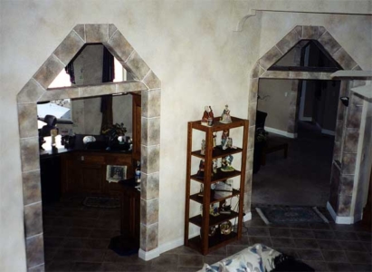 Faux Brick Work around Entry Ways.