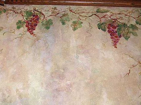 "THE LOOK OF TUSCANY" – Faux Finished Wall w/ Grape Mural.